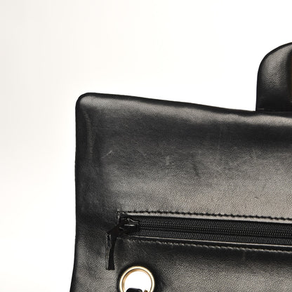 Chanel Lambskin Quilted Medium Double Flap Black 10 of 12