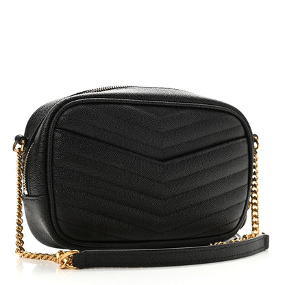 Saint Laurent Grain De Poudre Matelasse Monogram Mini Lou Camera Bag Black 3 of 13