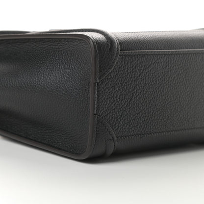 Celine Drummed Calfskin Nano Luggage Black 9 of 10