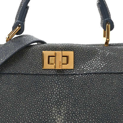 Fendi Stingray Shiny Nappa Petite Peekaboo I SEE U Satchel Mirto 9 of 10