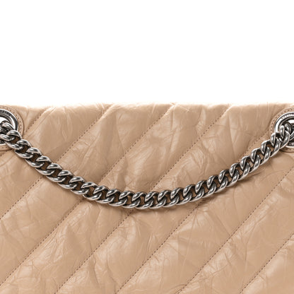 Balenciaga Crushed Calfskin Quilted Large Crush Chain Bag Light Brown 7 of 9
