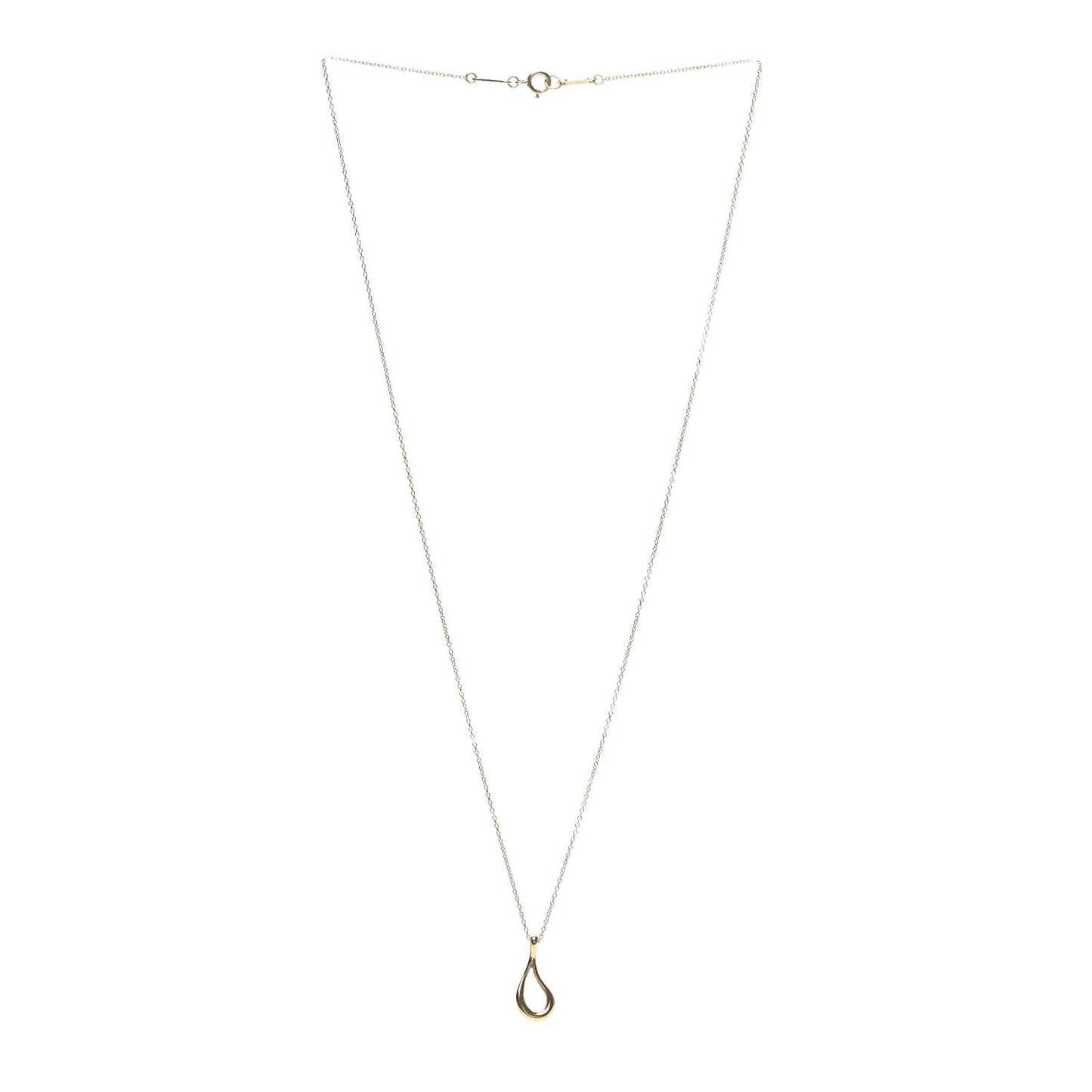 18K Yellow Gold Elsa Peretti Open Tear Drop Pendant Necklace