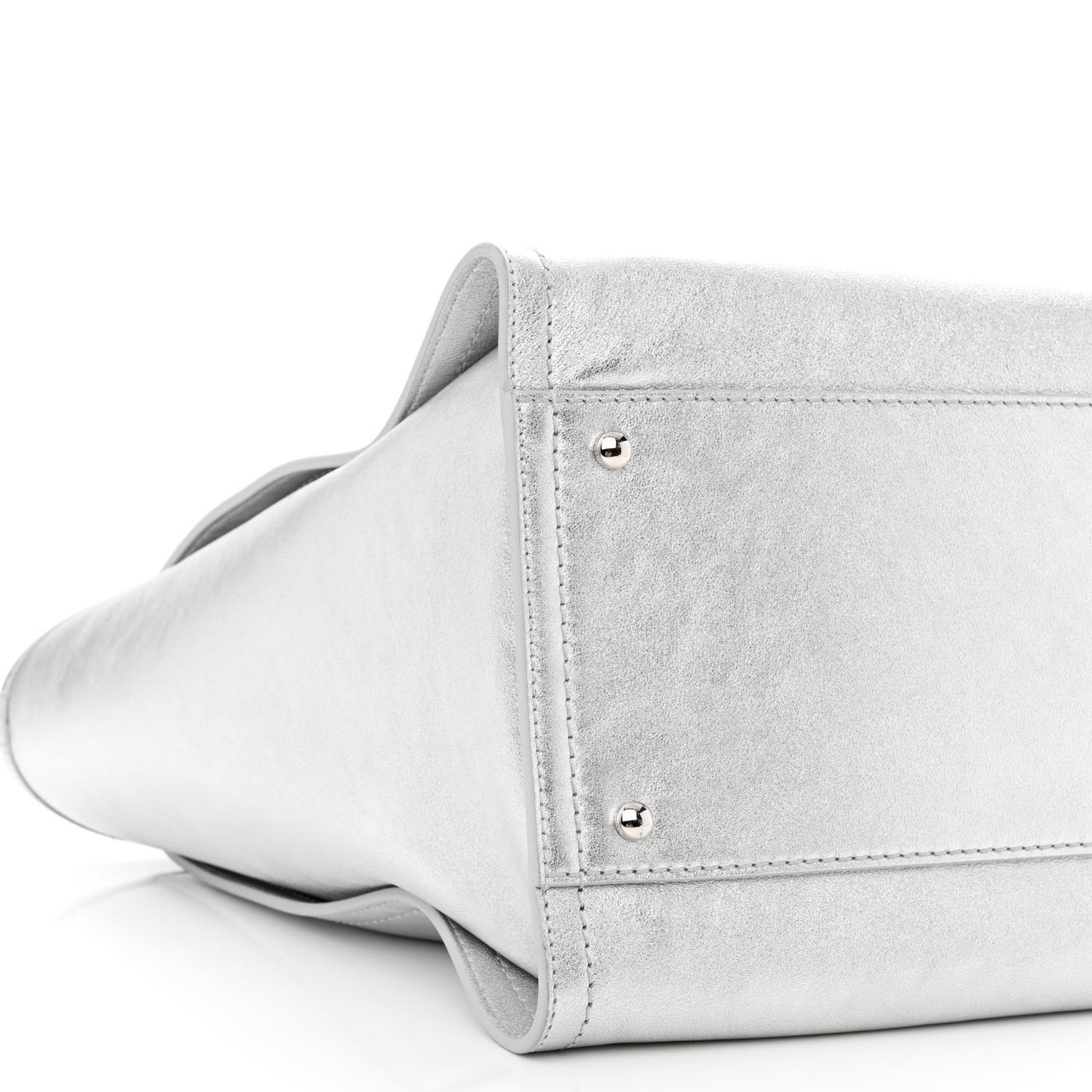 Metallic Calfskin Medium Deauville Tote Silver