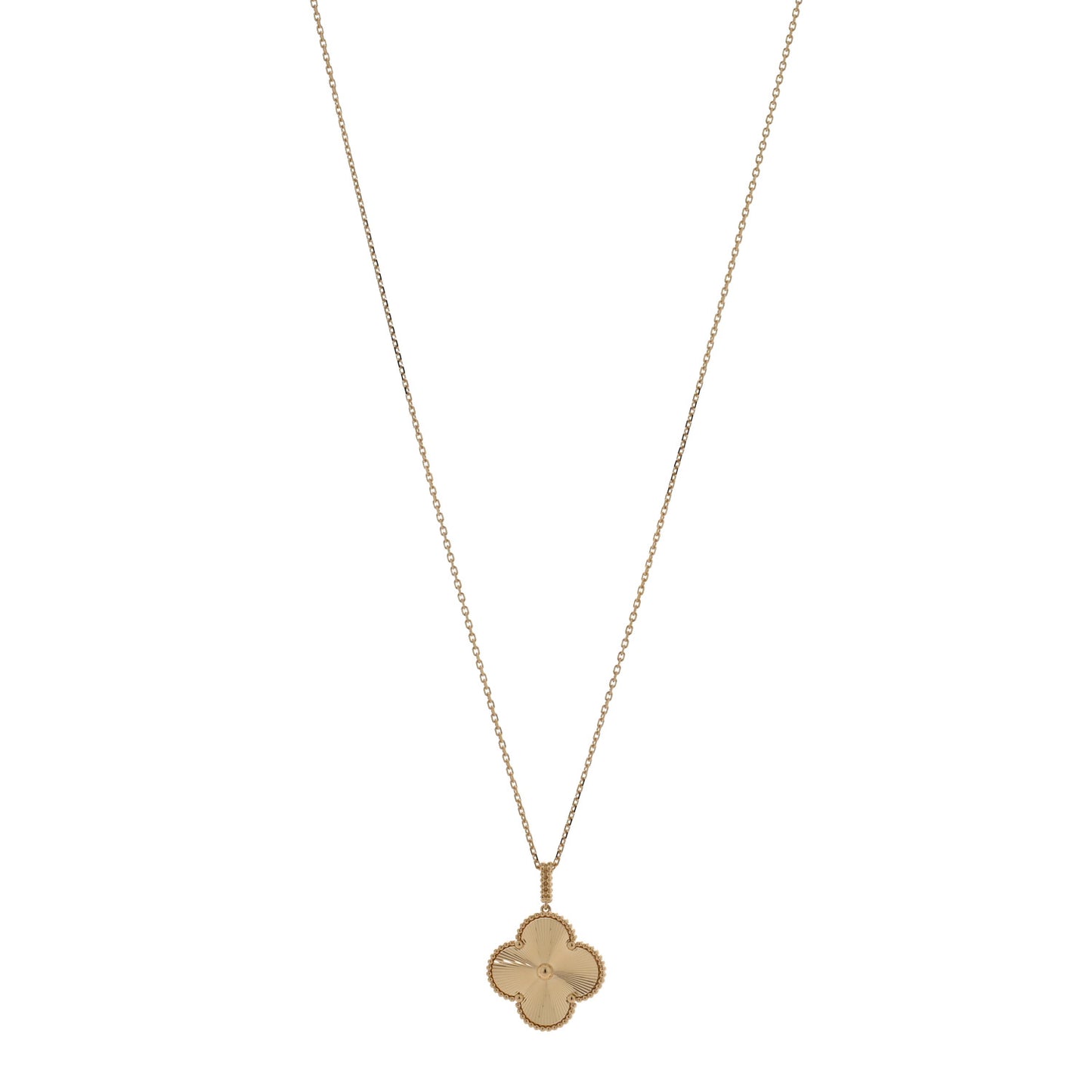 18K Yellow Gold Guilloche Magic Alhambra Long Necklace
