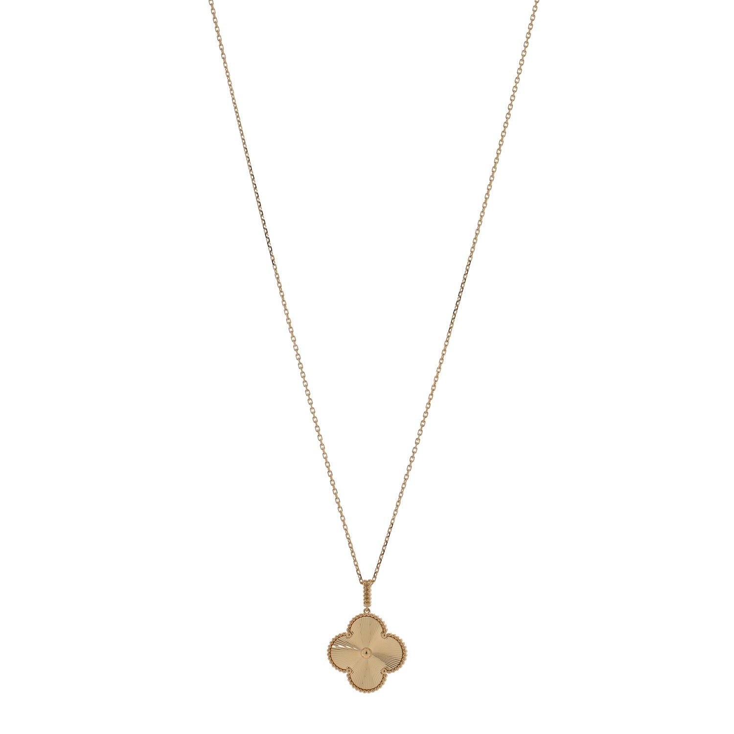 Van Cleef & Arpels 18K Yellow Gold Guilloche Magic Alhambra Long Necklace 1 of 5
