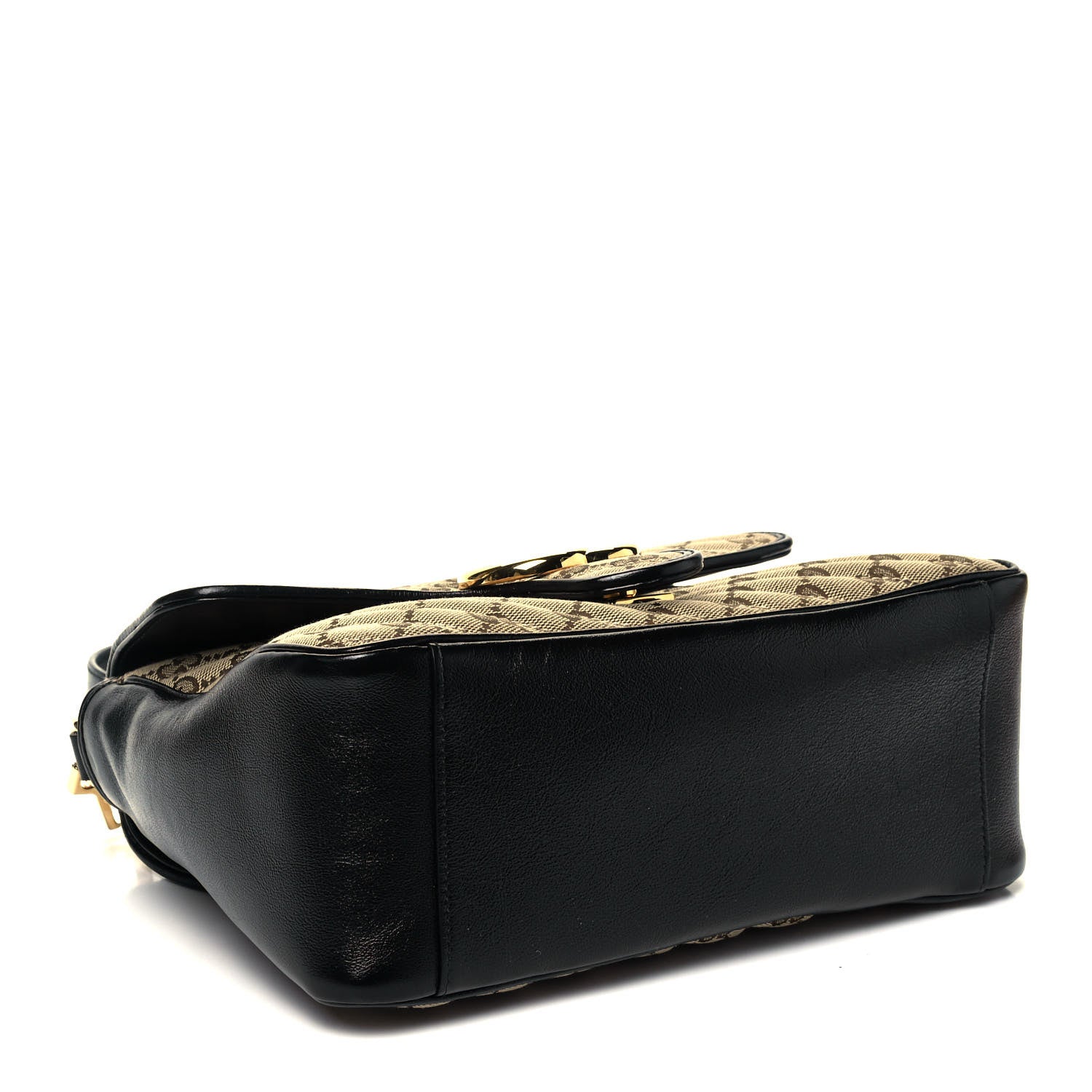 Gucci Monogram Azalea Calfskin Matelasse Diagonal Small GG Marmont Top Handle Shoulder Bag Beige Ebony Black 4 of 11