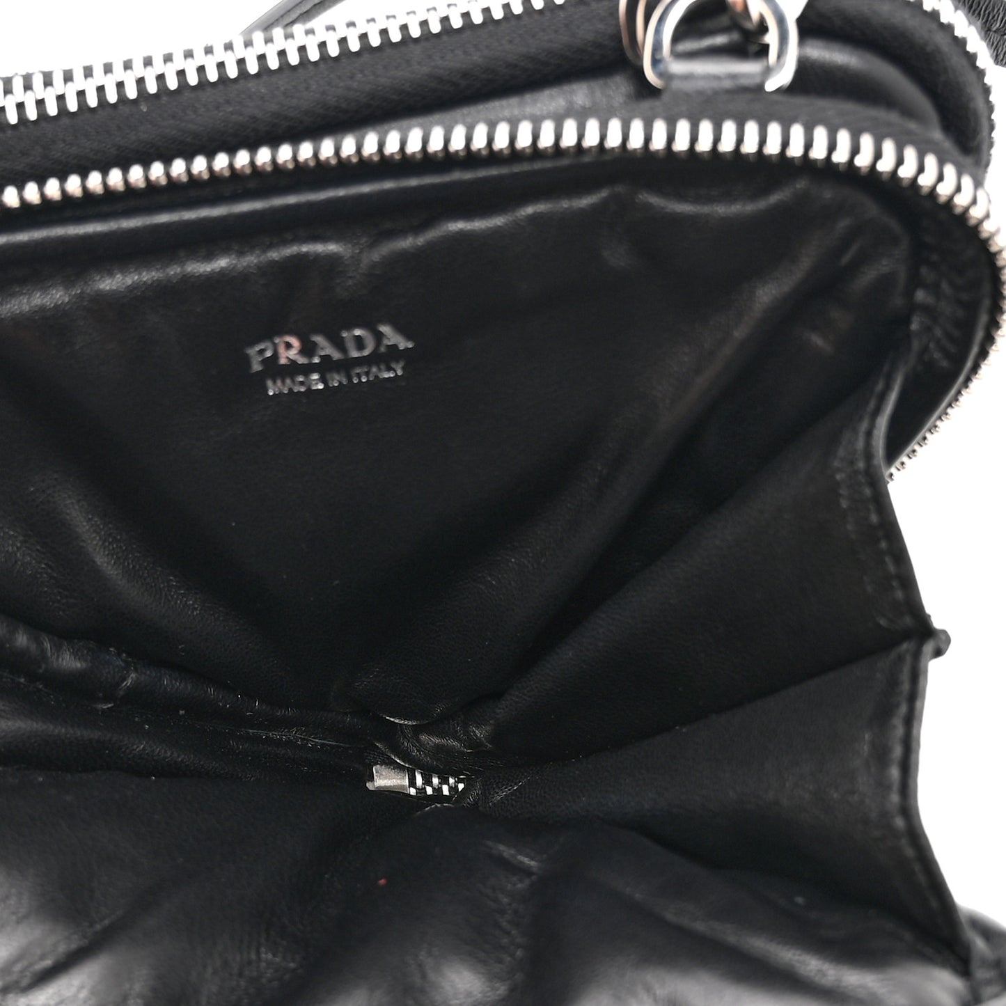 Nappa Soft Padded Mini Triangle Crossbody Pouch Black