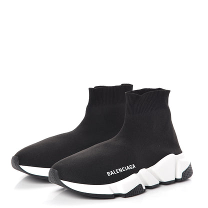 Balenciaga Neoprene Knit Womens Speed Sneakers 37 Black White 3 of 7