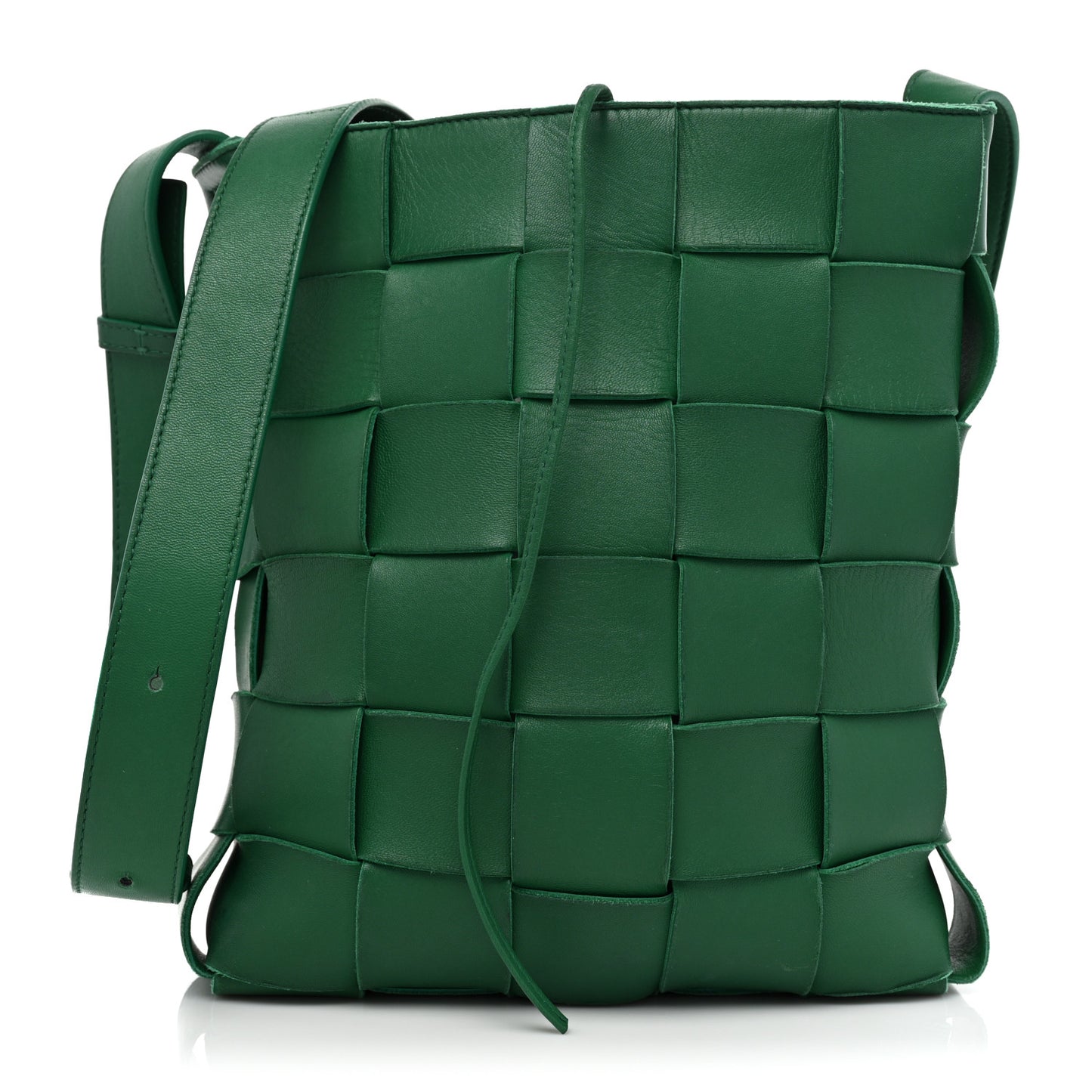 Lambskin Maxi Intrecciato Cassette Messenger Racing Green