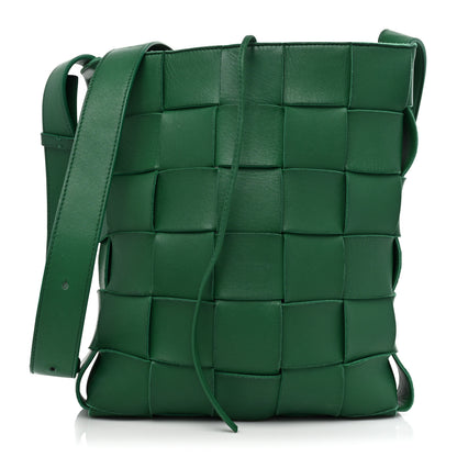 Bottega Veneta Lambskin Maxi Intrecciato Cassette Messenger Racing Green 1 of 28