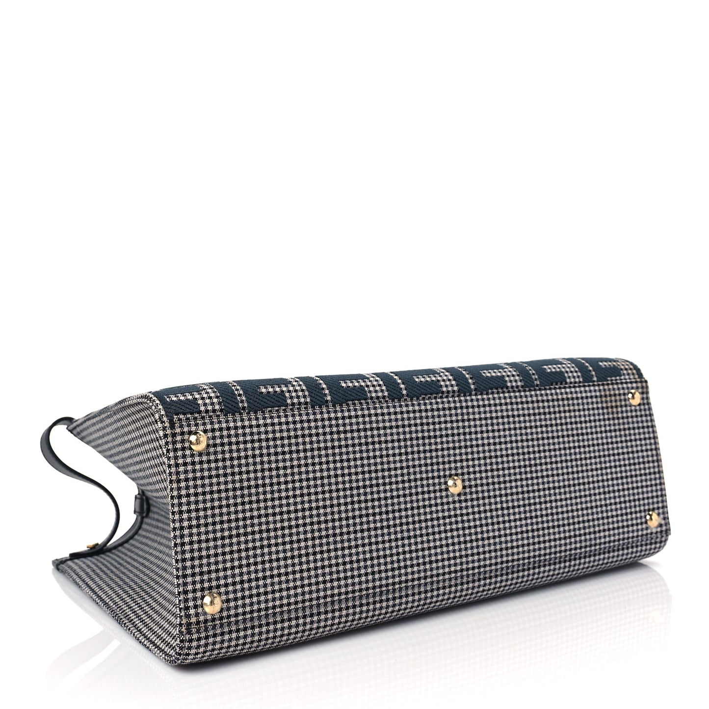 Wool Vitello King Houndstooth FF Embroidered Medium Peekaboo X-Tote Grigio Anthracite
