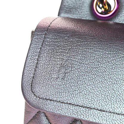 Chanel Iridescent Goatskin Quilted Medium Double Flap Purple 5 of 5