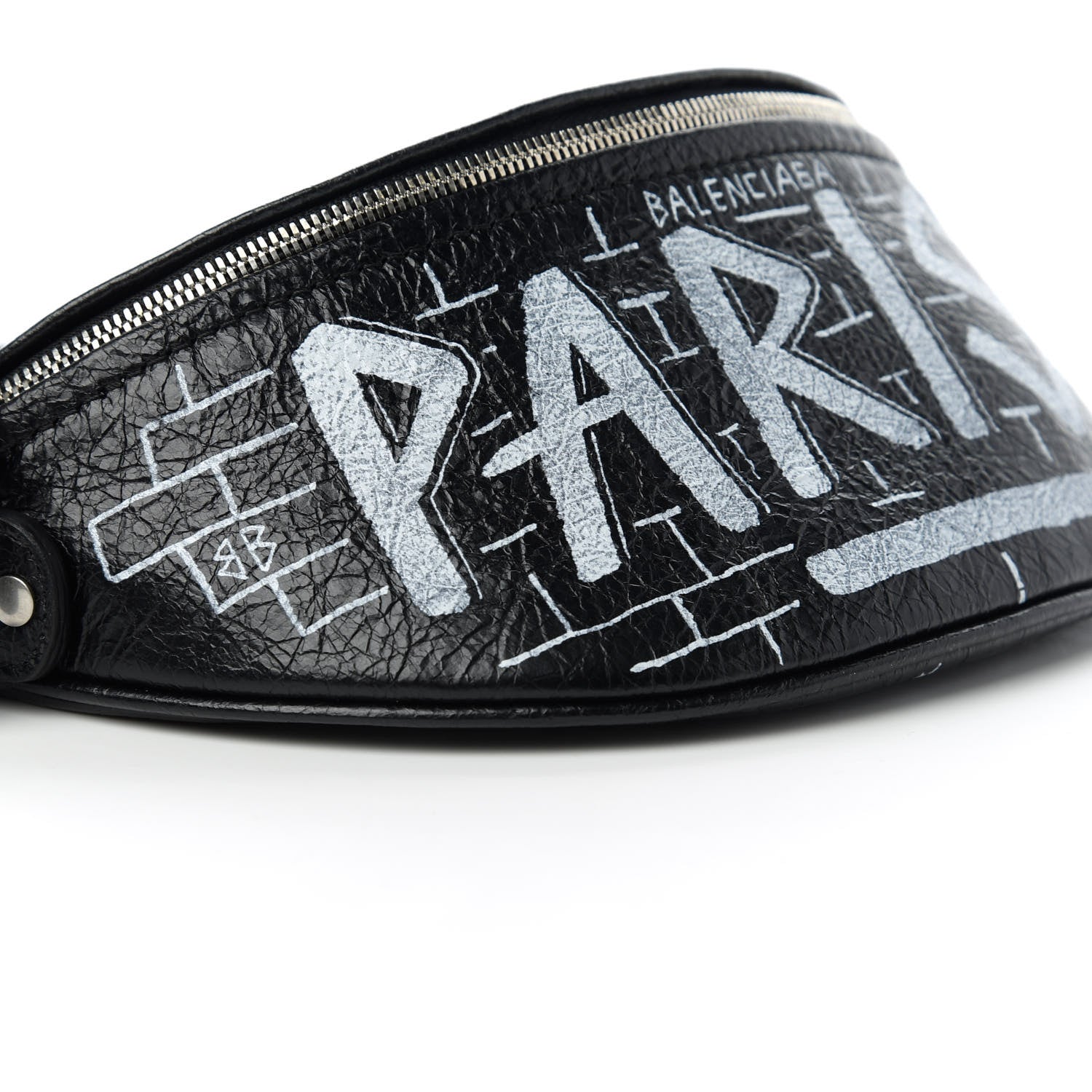 Balenciaga Agneau Arena Graffiti All Over XXS Souvenir Belt Bag Black White 6 of 10