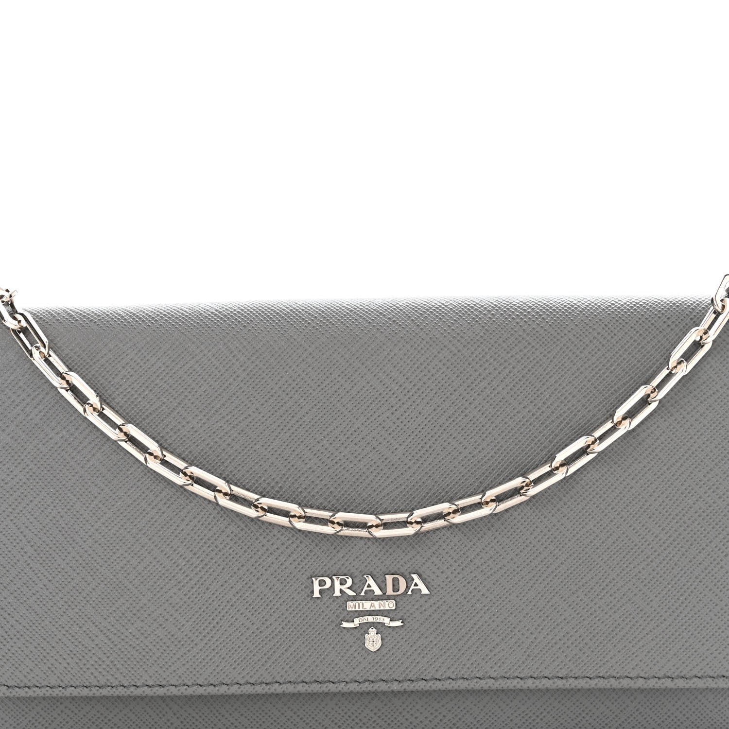Prada Saffiano Metal Oro Chain Wallet Marmo 7 of 11