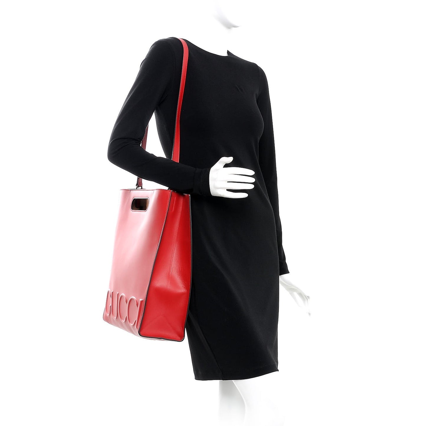 Calfskin Embossed Medium XL Tote Red