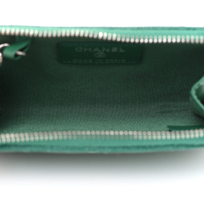 Chanel Caviar Quilted Zipped Key Holder Case Green 5 of 8