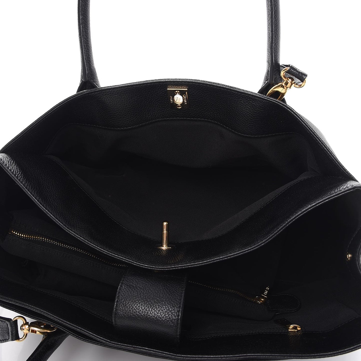 Calfskin Cerf Executive Shopper Tote Black