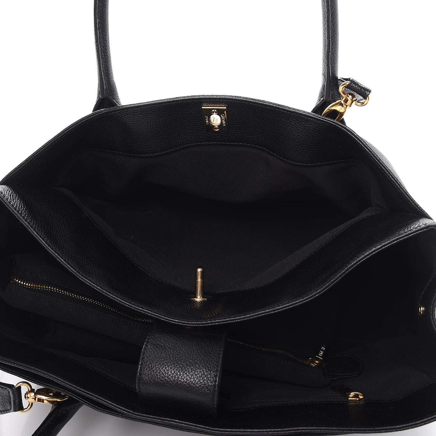 Chanel Calfskin Cerf Executive Shopper Tote Black 7 of 10