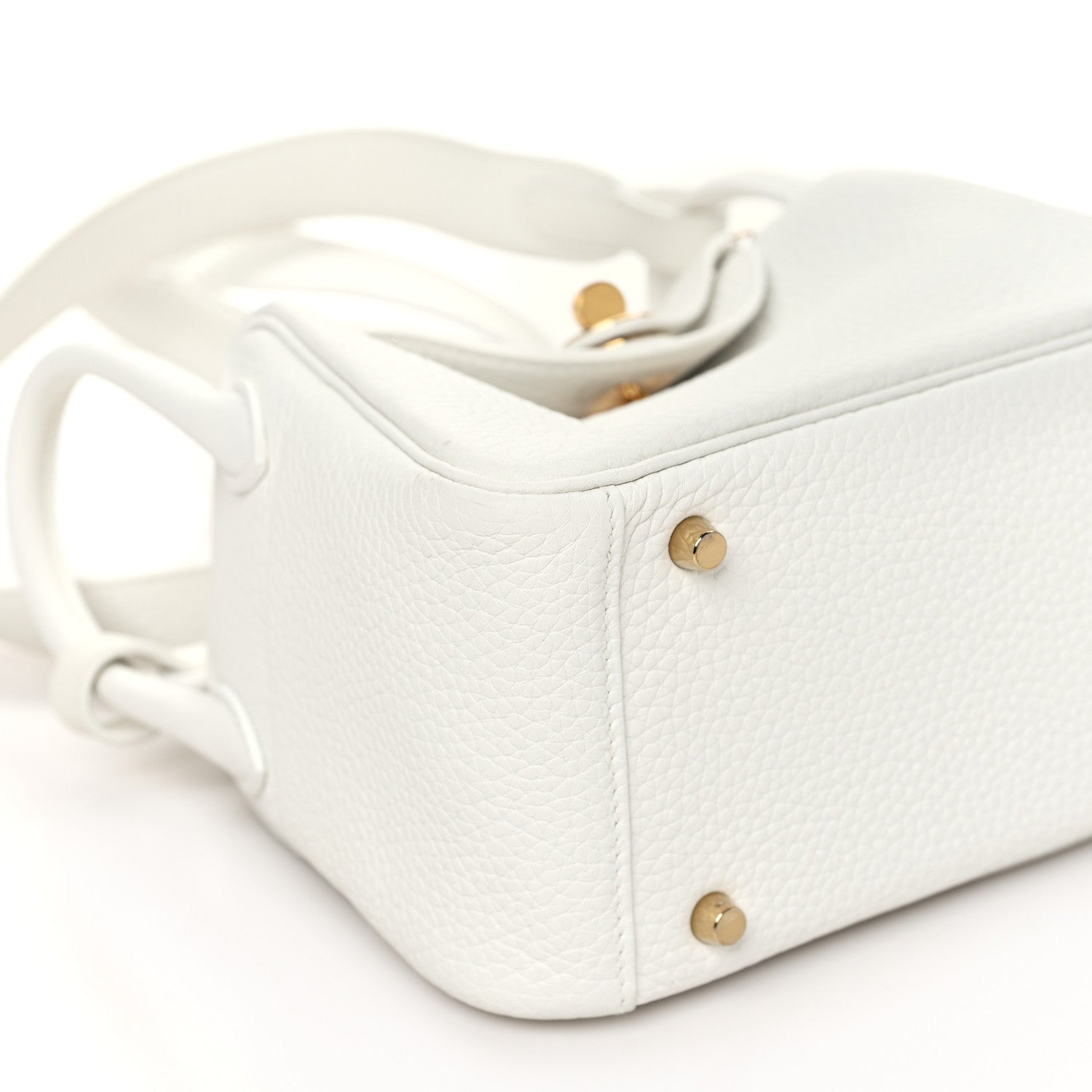 Hermes Taurillon Clemence Mini Lindy 20 New White 9 of 11