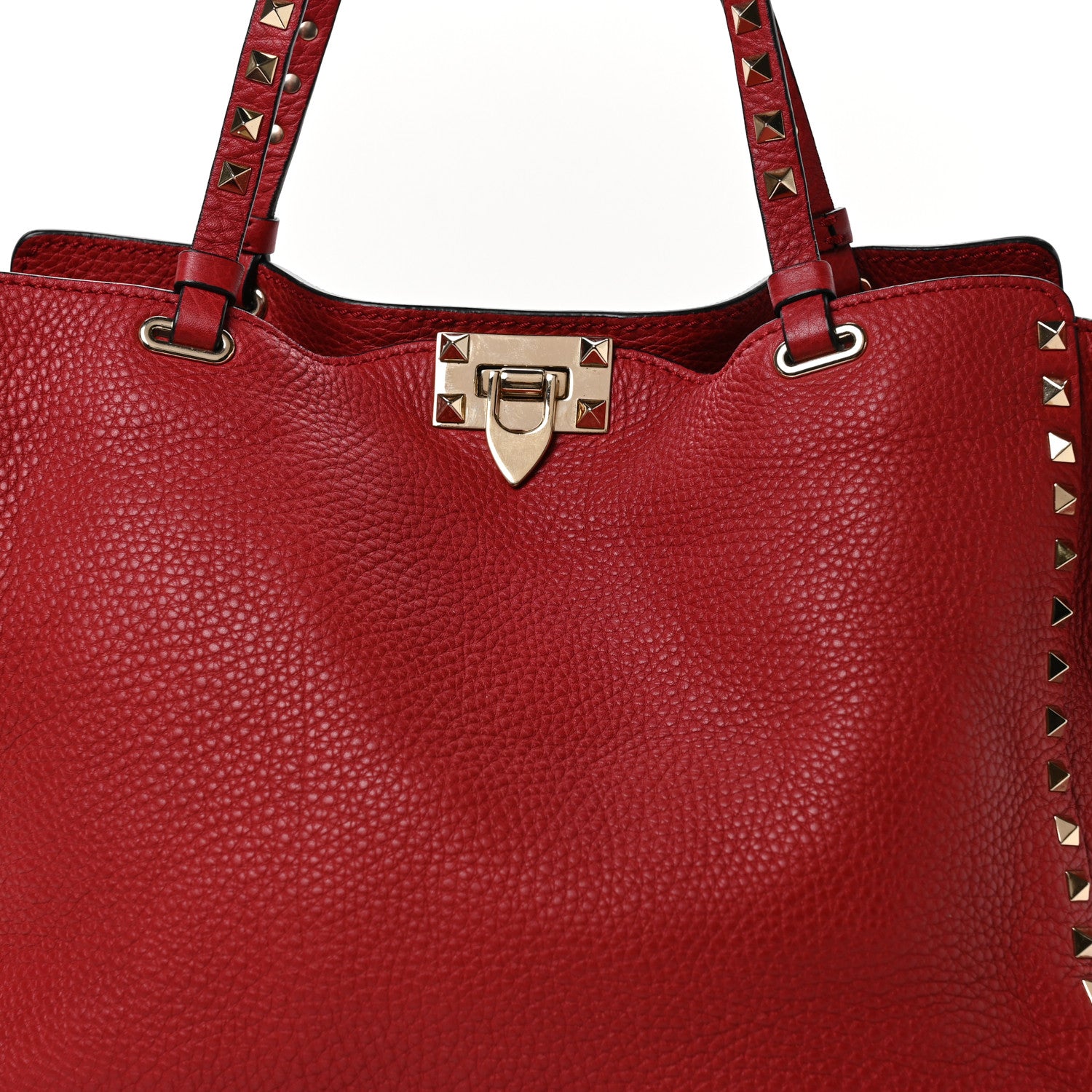 Valentino Garavani Vitello Medium Rockstud Tote Rosso Valentino 8 of 10