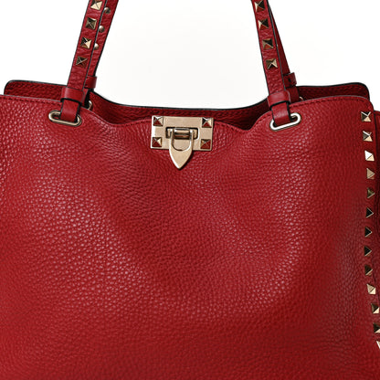 Valentino Garavani Vitello Medium Rockstud Tote Rosso Valentino 8 of 10