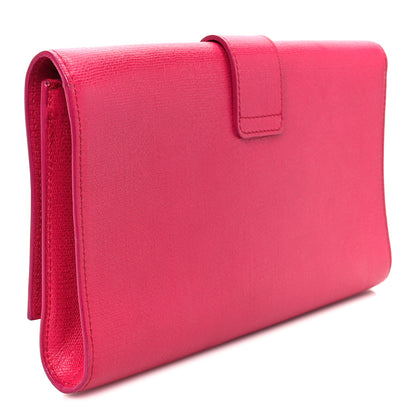Saint Laurent Textured Calfskin Y Ligne Clutch Fuchsia 6 of 14