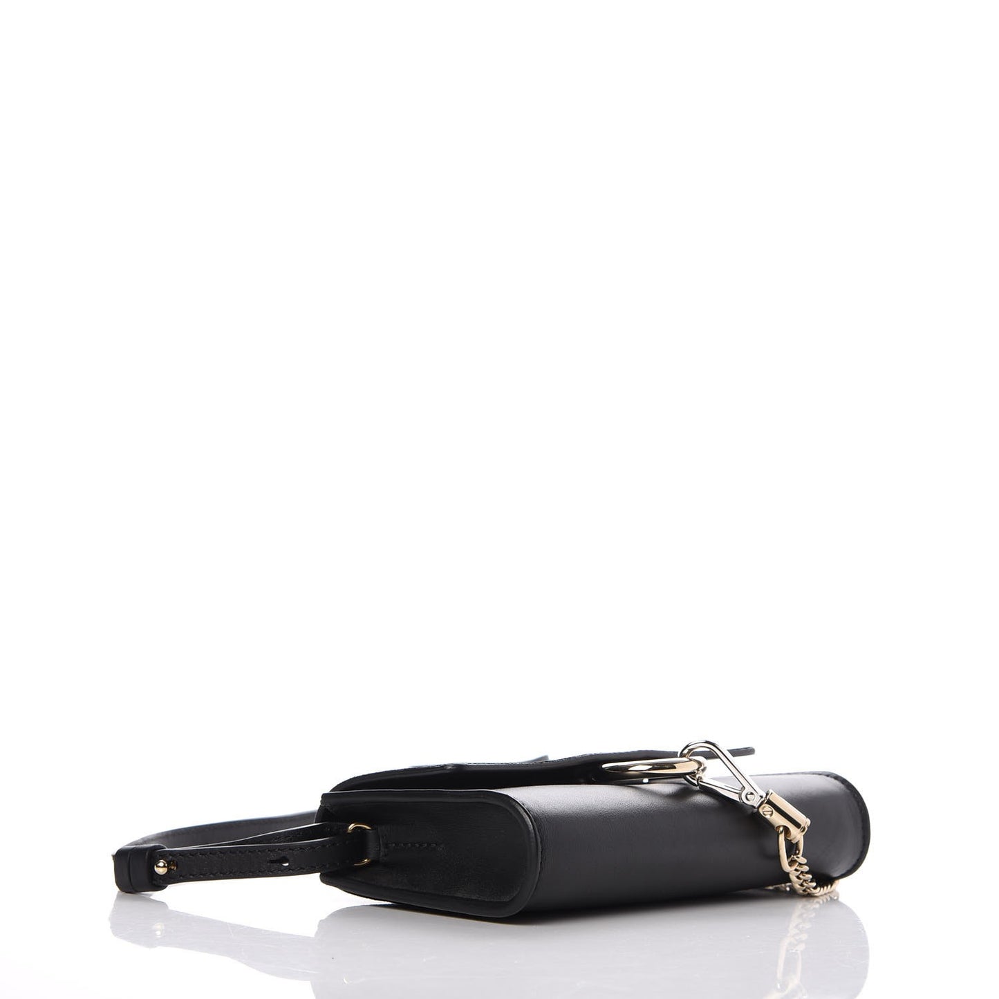 Suede Calfskin Mini Faye Shoulder Bag Black