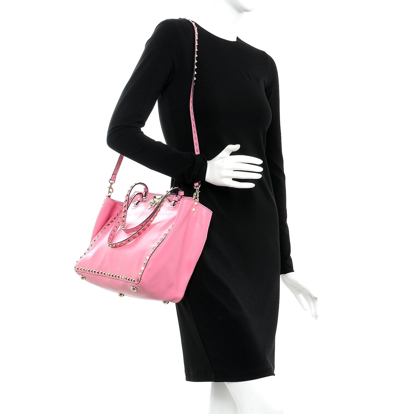 Vitello Medium Rockstud Tote Ninphea