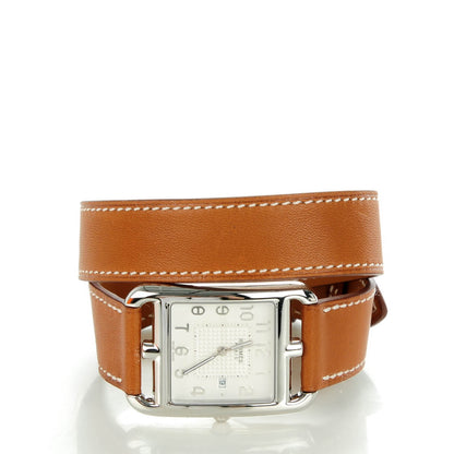 Hermes Stainless Steel Barenia 29mm Cape Cod Double Tour Quartz Watch Fauve 4 of 10