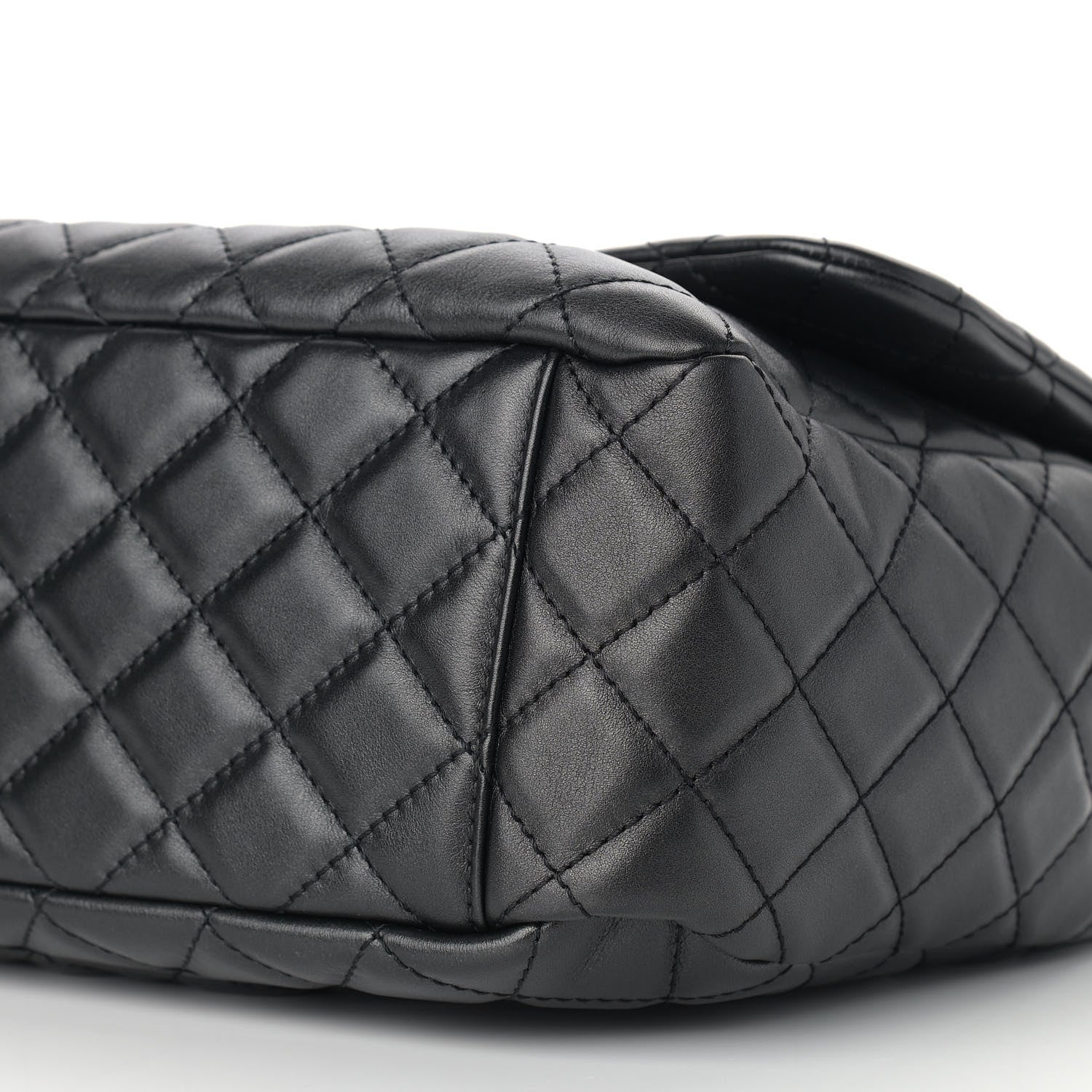 Chanel Metallized Calfskin Quilted Small XXL Travel Flap Bag Black 9 of 9