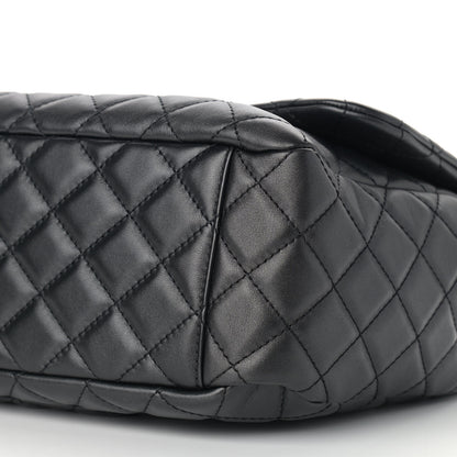 Chanel Metallized Calfskin Quilted Small XXL Travel Flap Bag Black 9 of 9