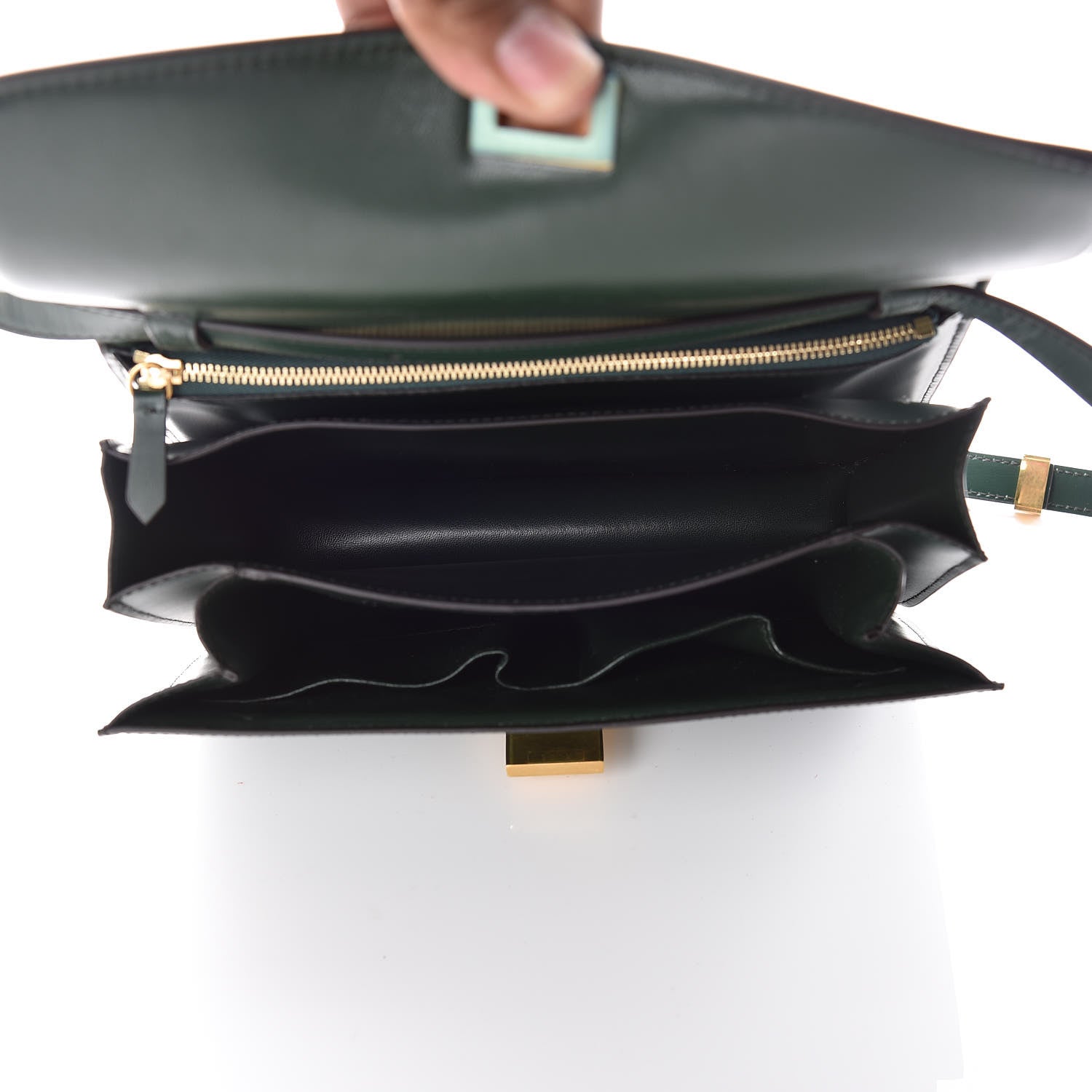 Celine Box Calfskin Medium Classic Box Flap Bag Dark Green 7 of 11
