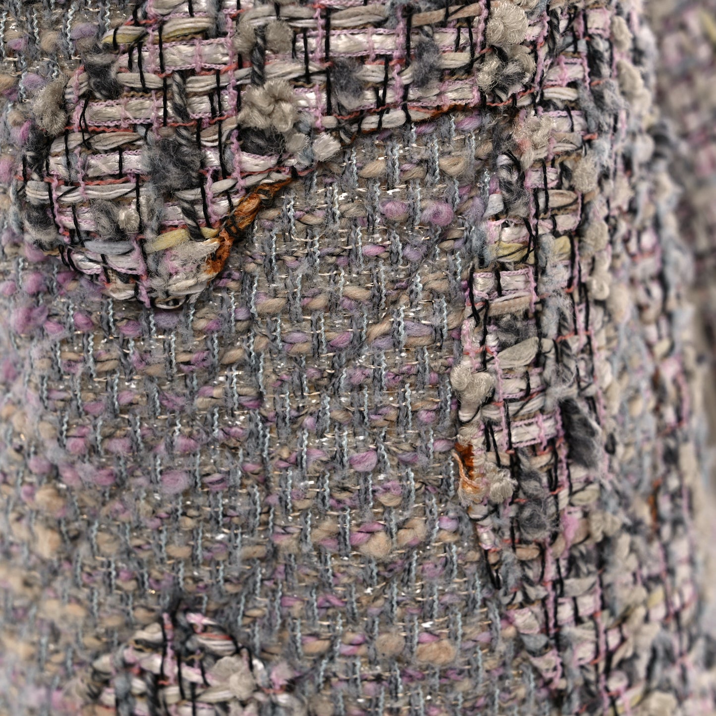 Tweed Quilted Cambon Tote Grey