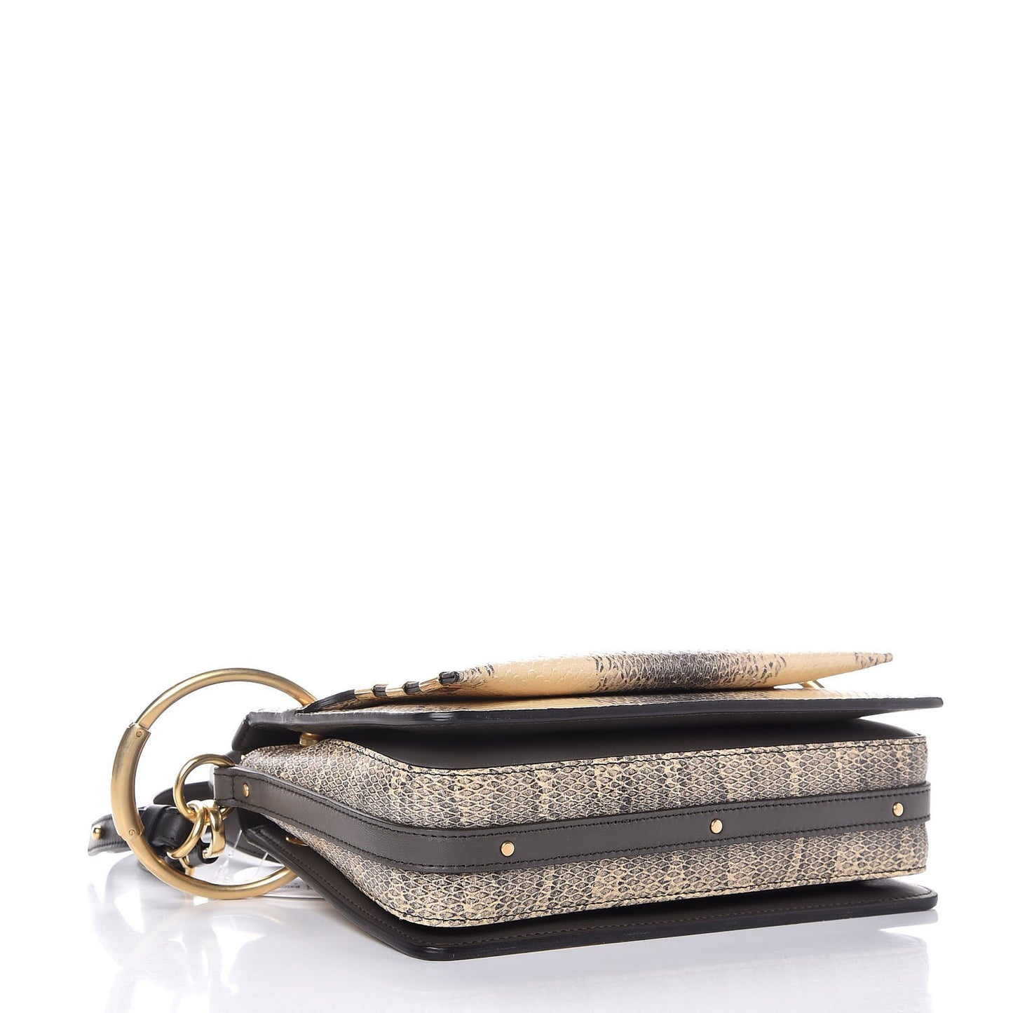Calfskin Watersnake Embossed Small Roy Bag Cloudy Yellow