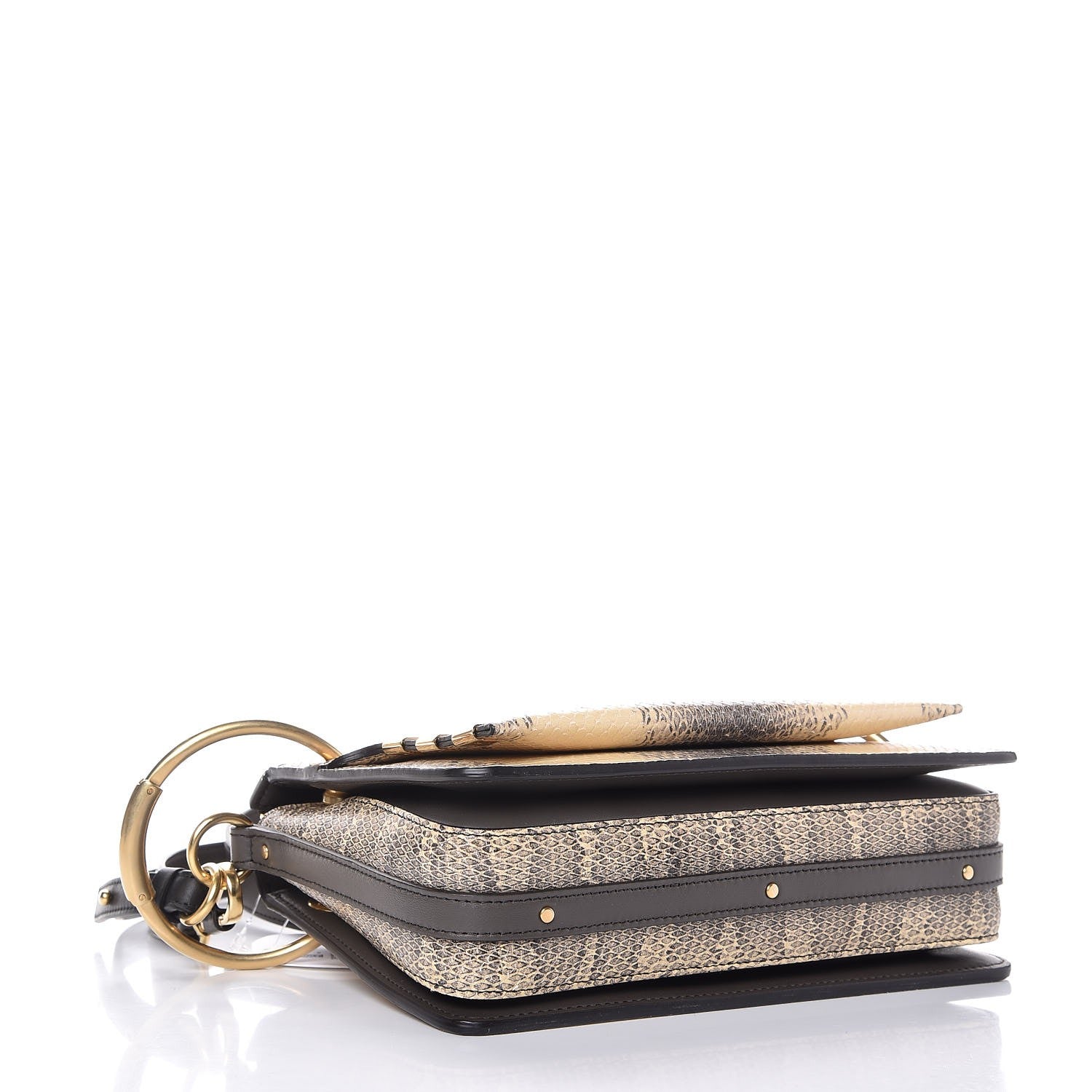 Chloe Calfskin Watersnake Embossed Small Roy Bag Cloudy Yellow 4 of 6