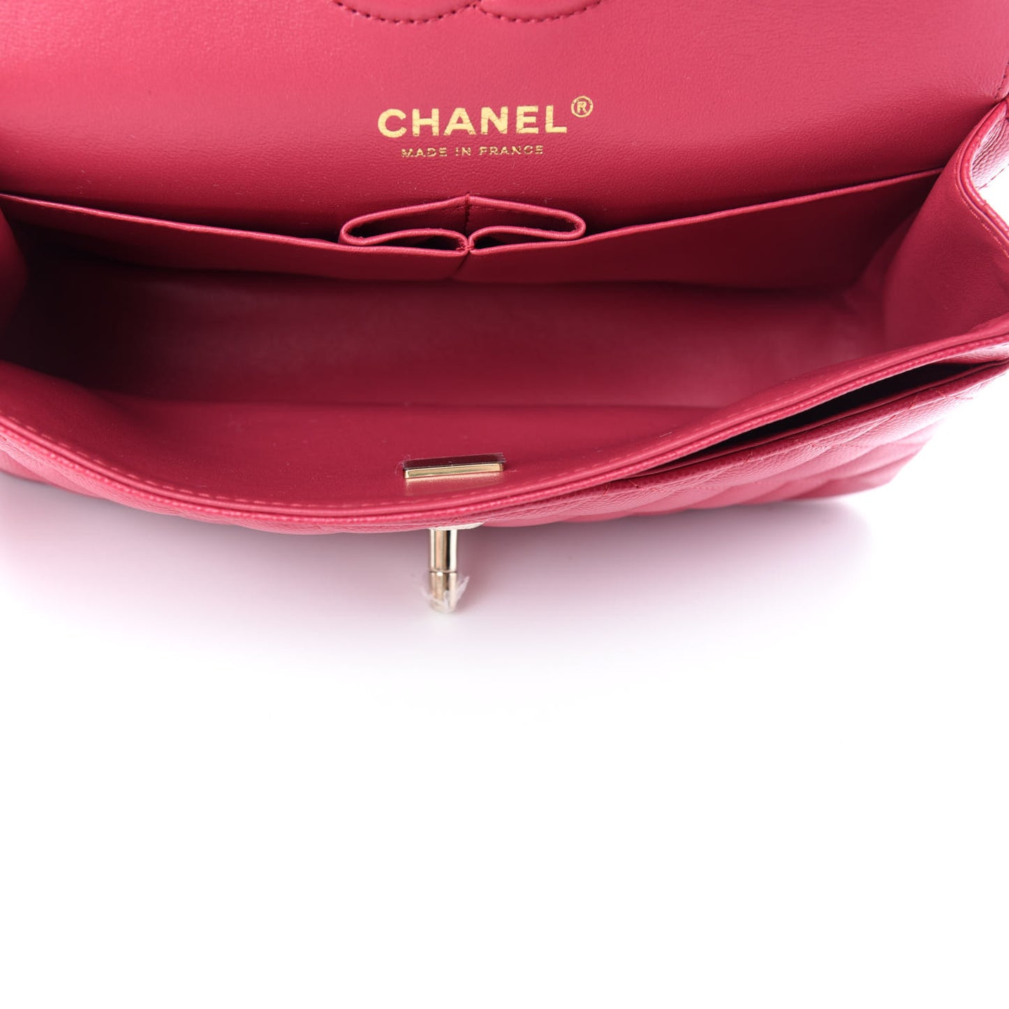 Caviar Quilted Small Double Flap Dark Pink