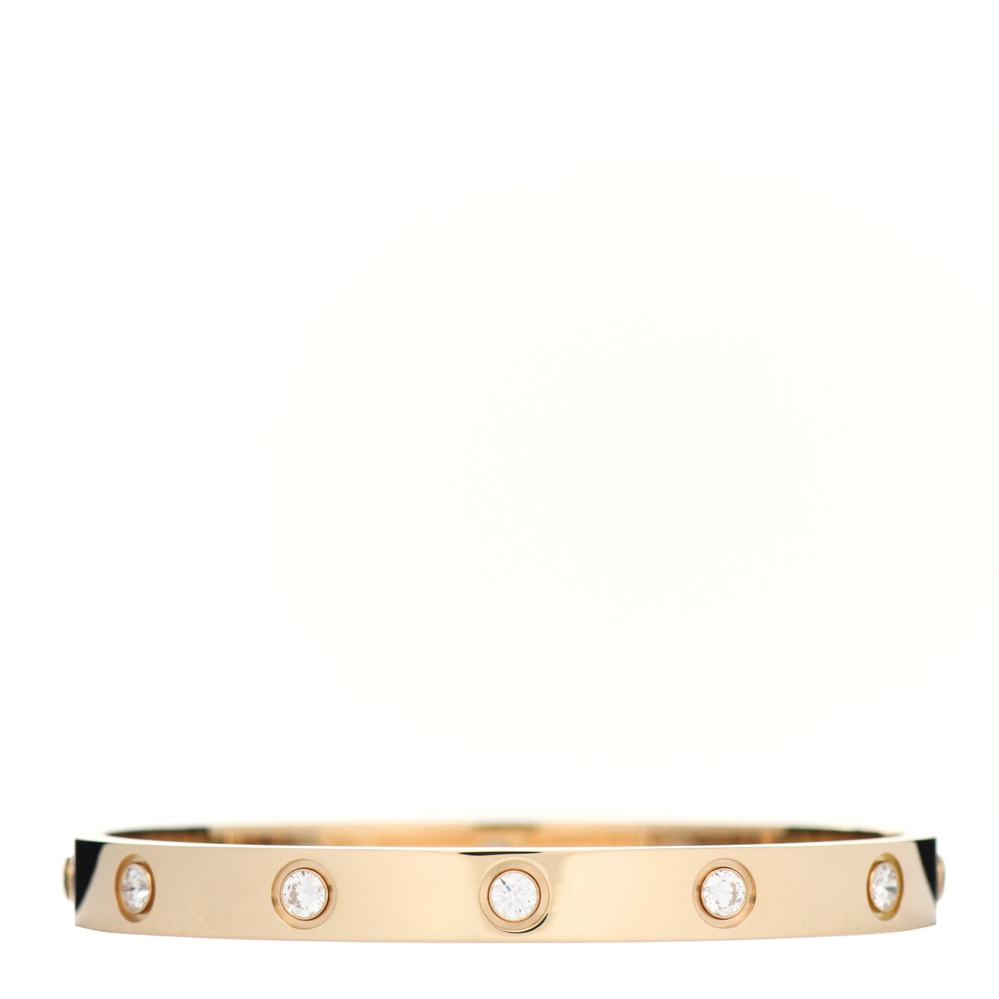 18K Yellow Gold 10 Diamond LOVE Bracelet 16