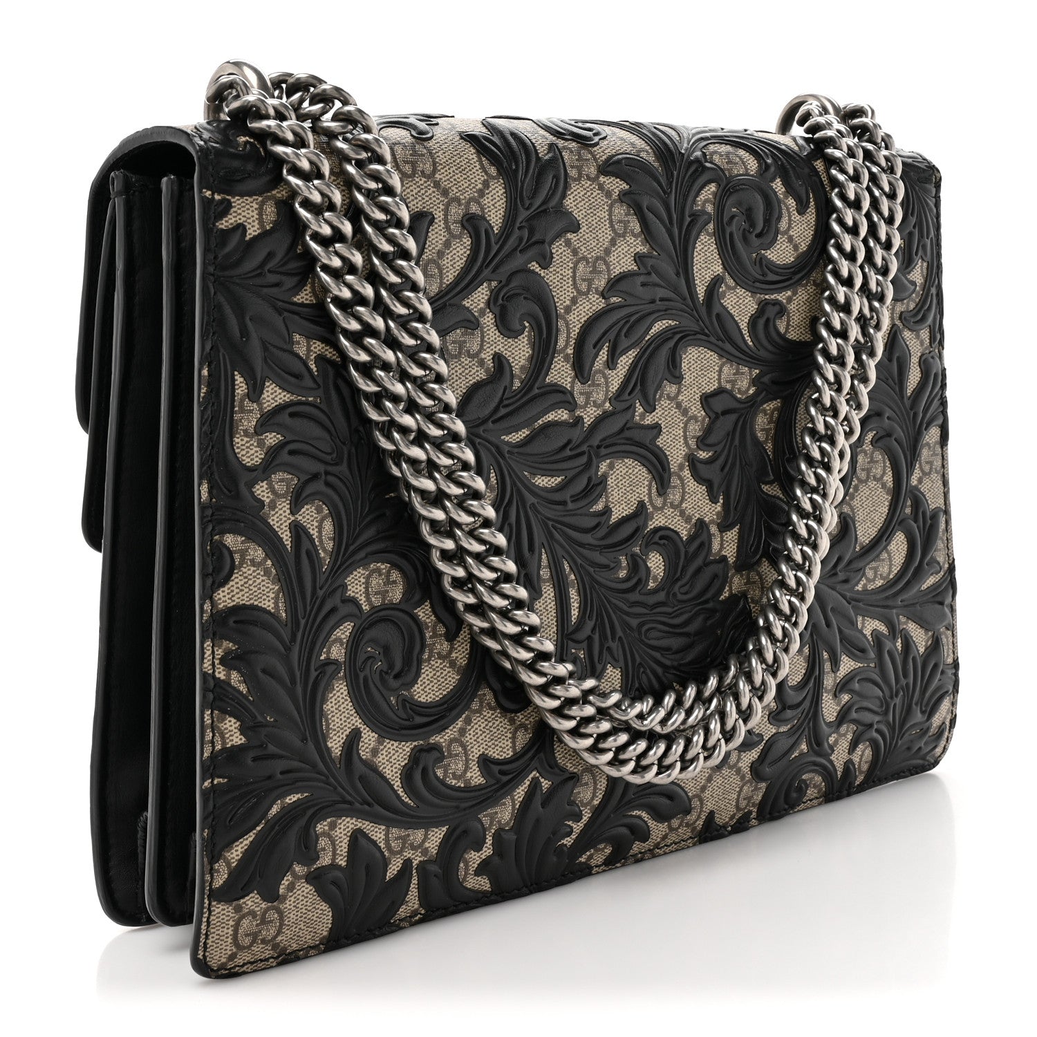 Gucci GG Supreme Monogram Arabesque Medium Dionysus Shoulder Bag Black 3 of 12
