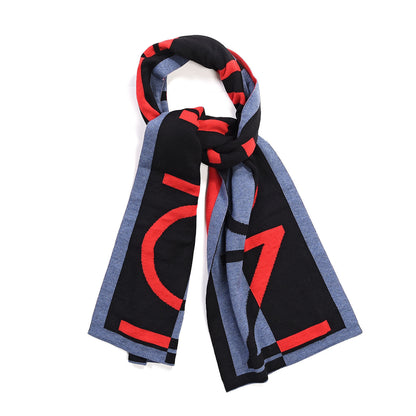 Louis Vuitton Wool Horizon LV Scarf Rouge Blue 1 of 4