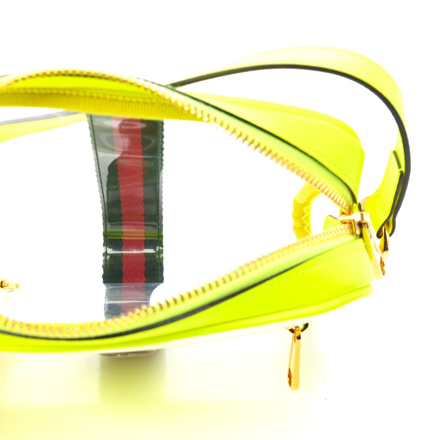 Gucci Vinyl Web Mini Ophidia Transparent Shoulder Bag Yellow Fluo 4 of 4