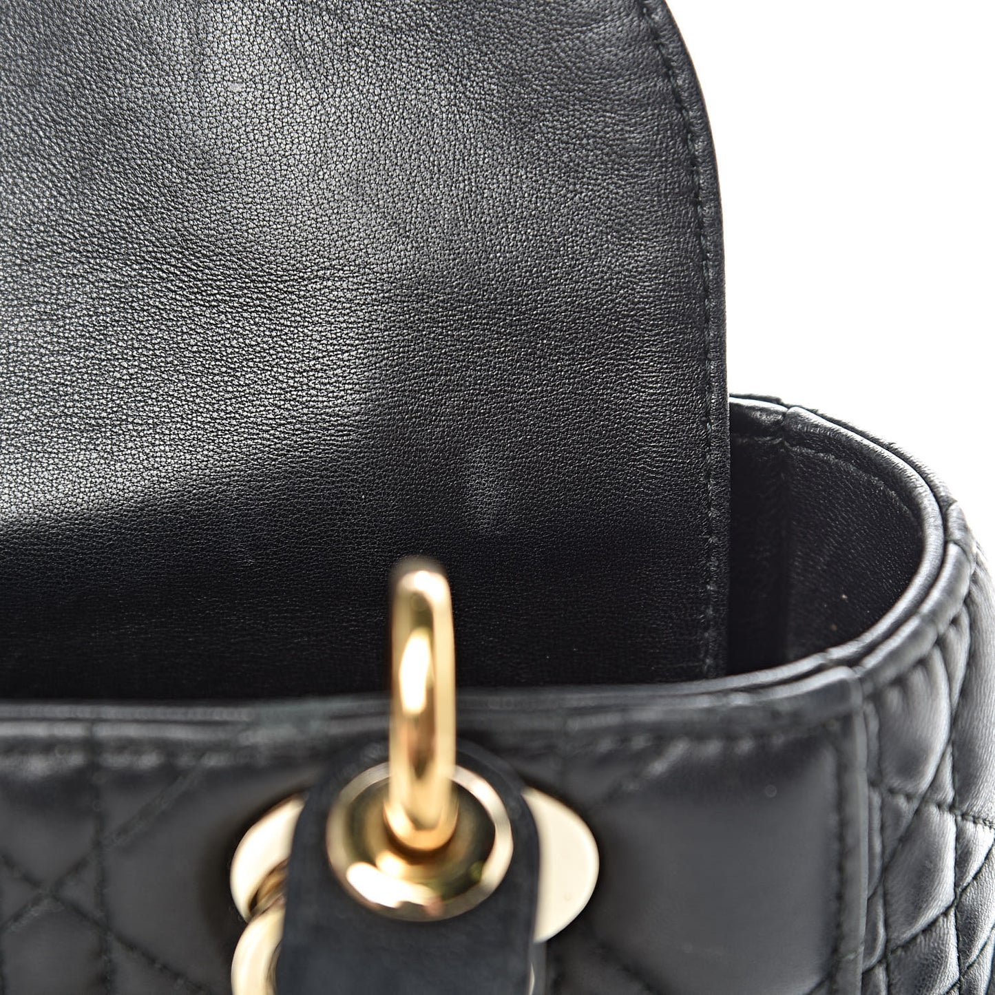 Lambskin Cannage Small Lucky Badges My Lady Dior Black