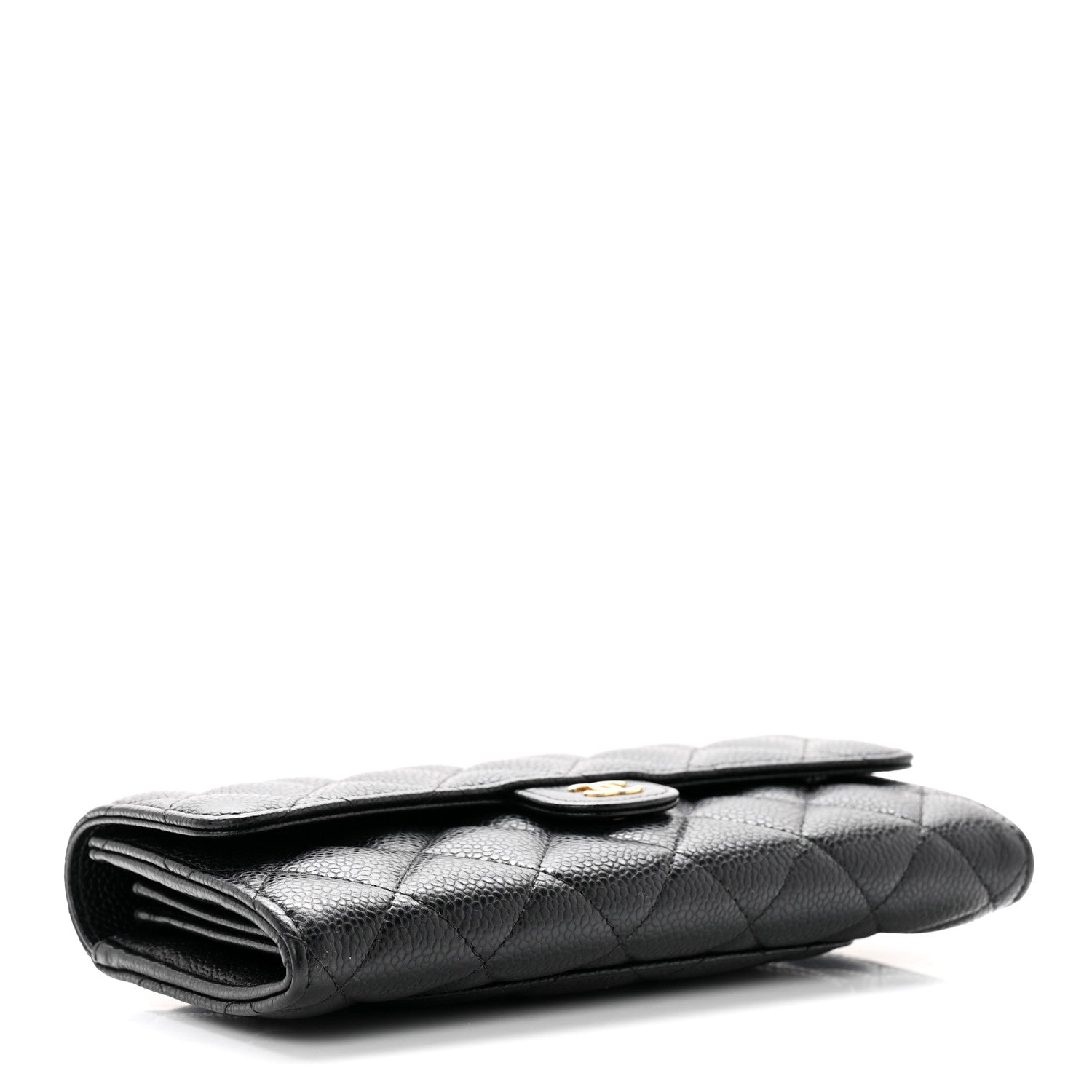 Chanel Caviar Quilted Large Gusset Flap Wallet Black 4 of 8
