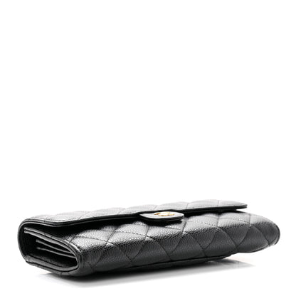 Chanel Caviar Quilted Large Gusset Flap Wallet Black 4 of 8