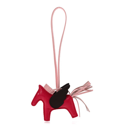 Hermes Milo Lambskin Grigri Rodeo Pegase Horse Bag Charm PM Framboise Rose Sakura Rouge Sellier 1 of 5