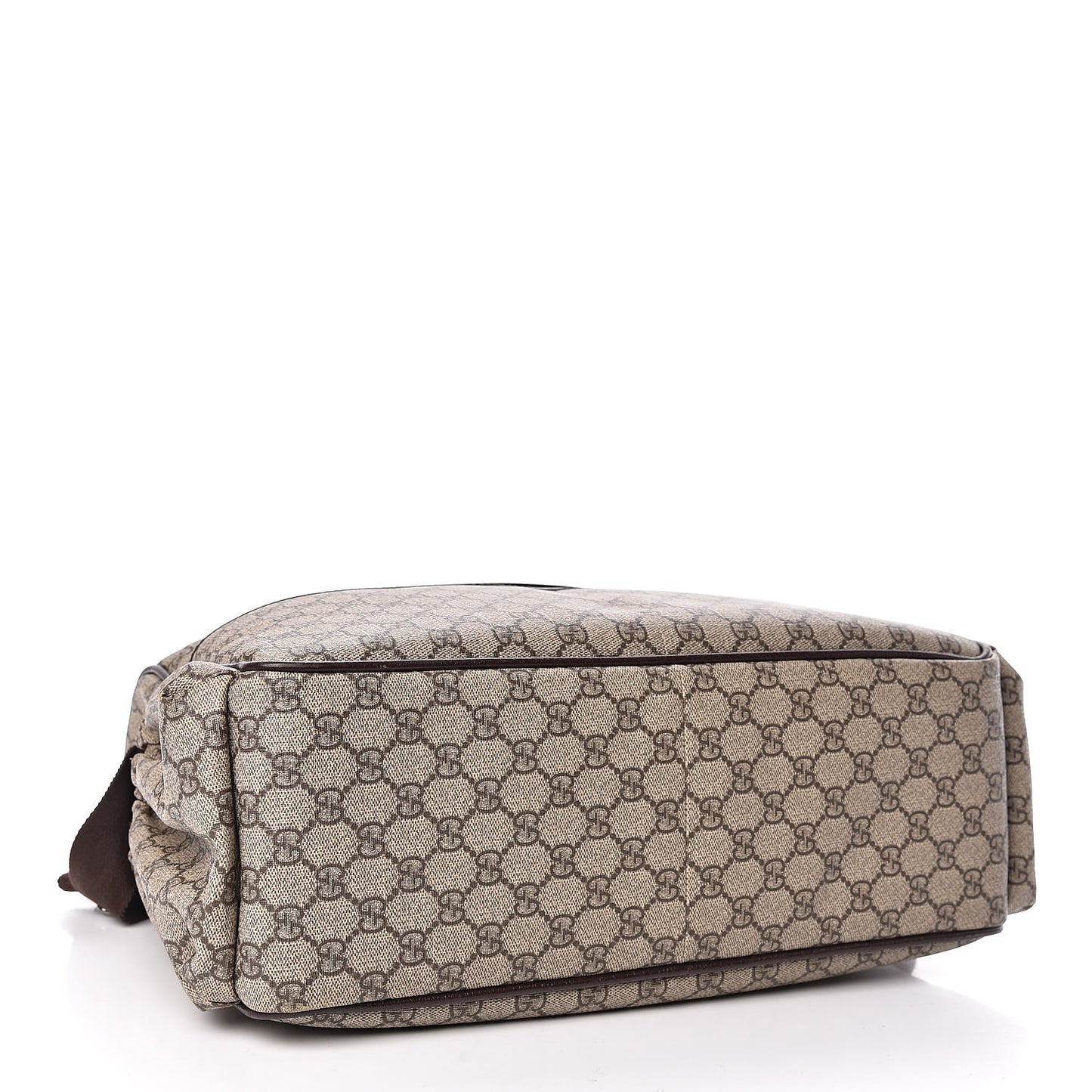 GG Supreme Monogram Selleria Calfskin Large Diaper Bag Beige Ebony Cocoa Dark Chocolate
