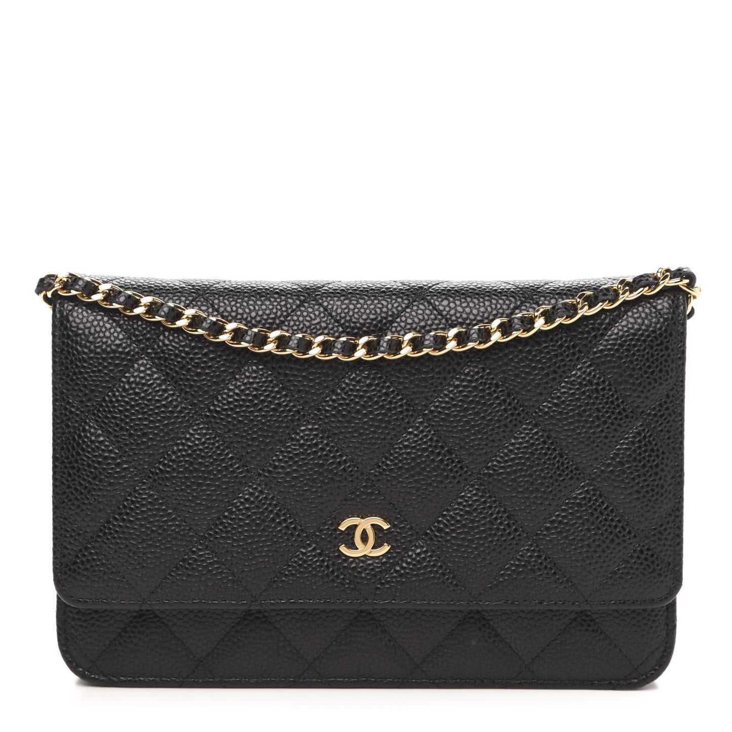 Caviar Quilted Wallet On Chain WOC Black