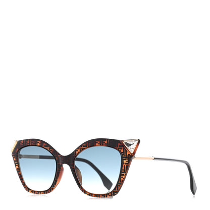 Fendi Acetate Metal FF Cat Eye Iridia Sunglasses FF 0357/S Havana 1 of 6