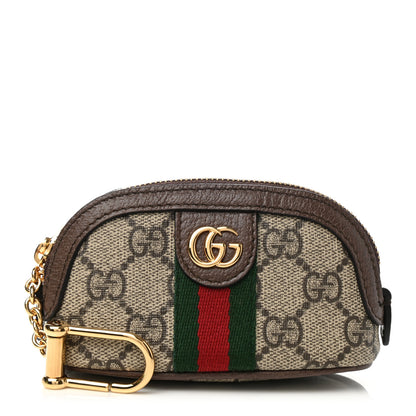 Gucci GG Supreme Monogram Web Ophidia Dome Key Pouch Beige New Acero 1 of 8