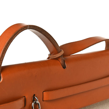 Hermes Toile Vache Calfskin Herbag Cabin Natural 12 of 23