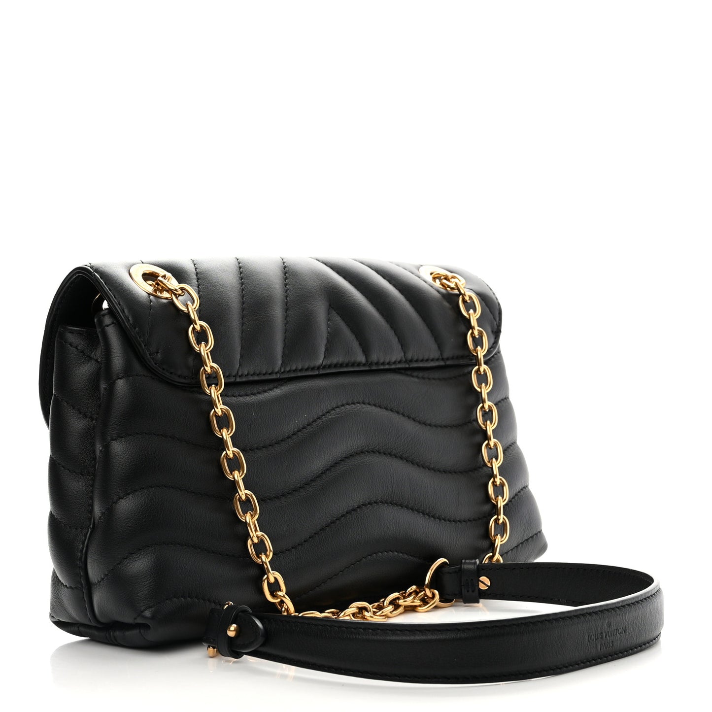Calfskin LV New Wave Chain Bag Black